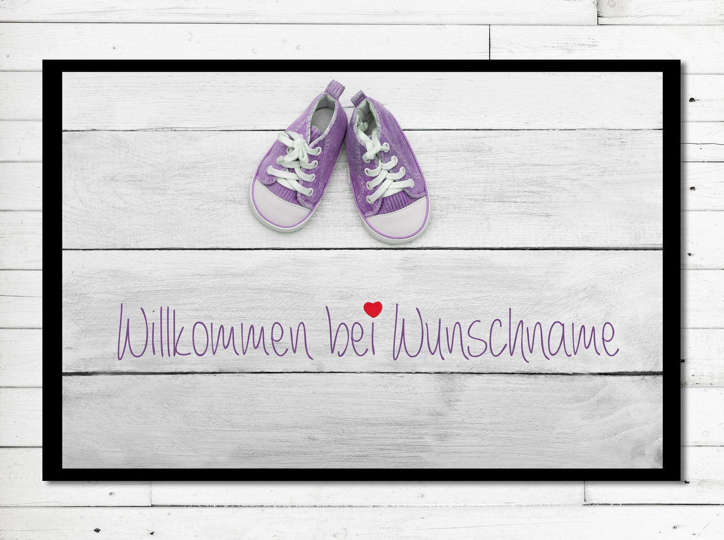 Fußmatte mit Motiv: Babyschuhe (lila)